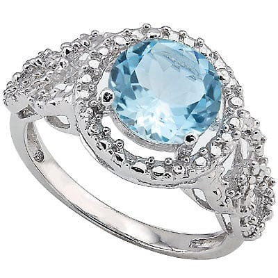 2.22 CT BABY SWISS BLUE TOPAZ & DIAMOND 925 STERLING SILVER RING wholesalekings wholesale silver jewelry
