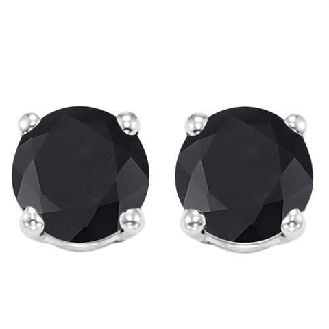 2.26 CT GENUINE BLACK SAPPHIRE 10KT SOLID GOLD EARRINGS STUD wholesalekings wholesale silver jewelry