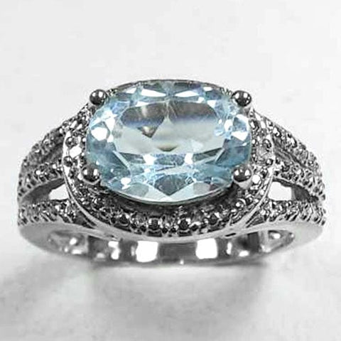 2.27 CT BABY SWISS BLUE TOPAZ & DIAMOND 925 STERLING SILVER RING wholesalekings wholesale silver jewelry