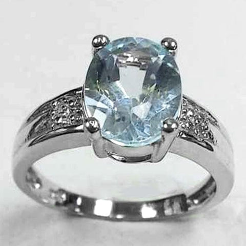 2.28 CT BABY SWISS BLUE TOPAZ & DIAMOND 925 STERLING SILVER RING wholesalekings wholesale silver jewelry