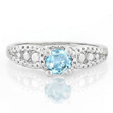 2/3 CT BABY SWISS BLUE TOPAZ & DIAMOND 925 STERLING SILVER RING wholesalekings wholesale silver jewelry