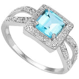 2/3 CT BABY SWISS BLUE TOPAZ & DIAMOND 925 STERLING SILVER RING wholesalekings wholesale silver jewelry