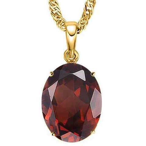 2/3 CT GARNET 10KT SOLID GOLD PENDANT - Wholesalekings.com