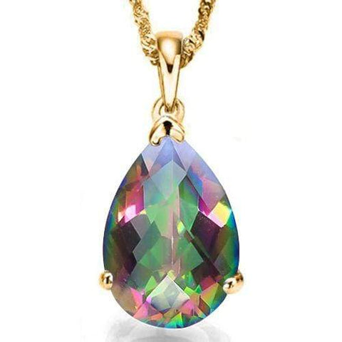 2/3 CT MYSTIC GEMSTONE 10KT SOLID GOLD PENDANT wholesalekings wholesale silver jewelry