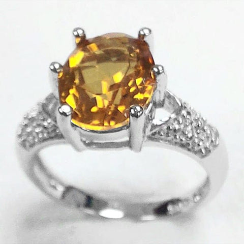 2.48 CT YELLOW MYSTIC GEMSTONE & DIAMOND 925 STERLING SILVER RING wholesalekings wholesale silver jewelry