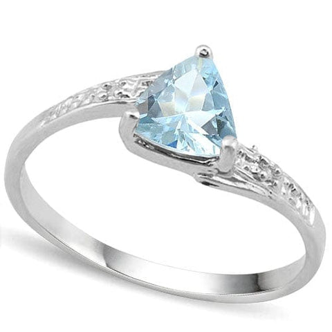 2/5 CT AQUAMARINE & DIAMOND 925 STERLING SILVER RING wholesalekings wholesale silver jewelry