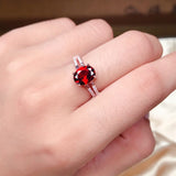2 carat clean natural garnet ring 925 silver live mouth live store live delivery wholesalekings wholesale silver jewelry