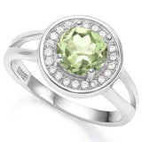 2 CT GREEN AMETHYST & CREATED WHITE SAPPHIRE 925 STERLING SILVER RING wholesalekings wholesale silver jewelry