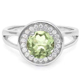 2 CT GREEN AMETHYST & CREATED WHITE SAPPHIRE 925 STERLING SILVER RING wholesalekings wholesale silver jewelry