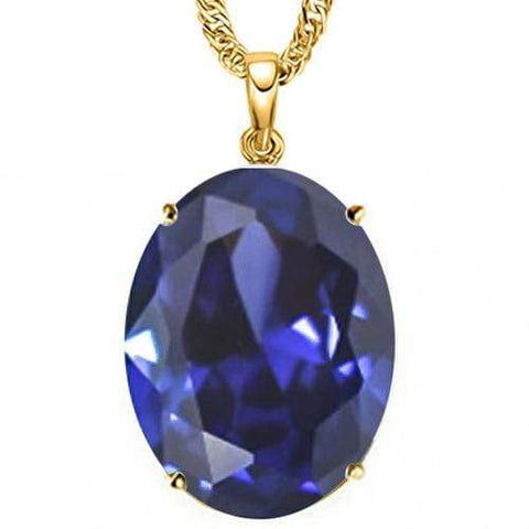 20.82 CT LAB TANZANITE 10KT SOLID GOLD PENDANT wholesalekings wholesale silver jewelry