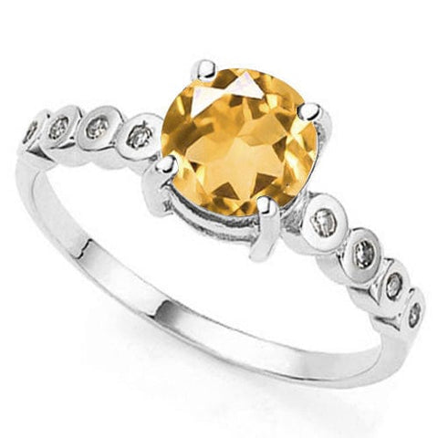 3/4 CT CITRINE & DIAMOND 925 STERLING SILVER RING wholesalekings wholesale silver jewelry