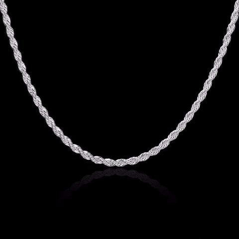 3.8mm 22 inches silver plated Italian Necklace Chain - Wholesalekings.com