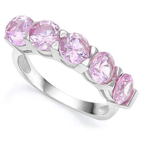 3 CT CREATED PINK SAPPHIRE 925 STERLING SILVER RING - Wholesalekings.com