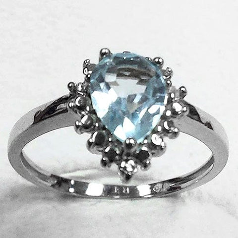 4/5 CT BABY SWISS BLUE TOPAZ & DIAMOND 925 STERLING SILVER RING wholesalekings wholesale silver jewelry