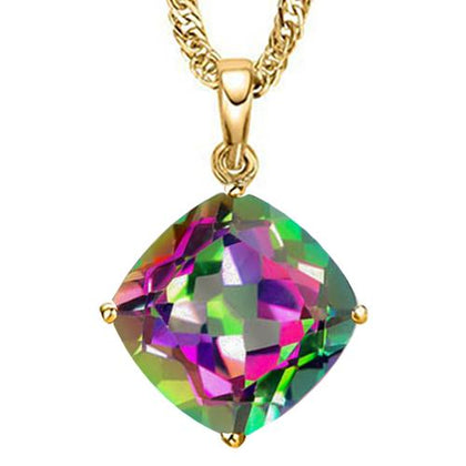 4/5 CT MYSTIC GEMSTONE 10KT SOLID GOLD PENDANT wholesalekings wholesale silver jewelry