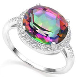 4.51 CT MYSTIC GEMSTONE & DIAMOND 925 STERLING SILVER RING wholesalekings wholesale silver jewelry