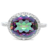 4.56 CT MYSTIC GEMSTONE & DIAMOND 925 STERLING SILVER RING wholesalekings wholesale silver jewelry