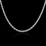 4mm 20 inches silver plated Italian Necklace Chain - Wholesalekings.com