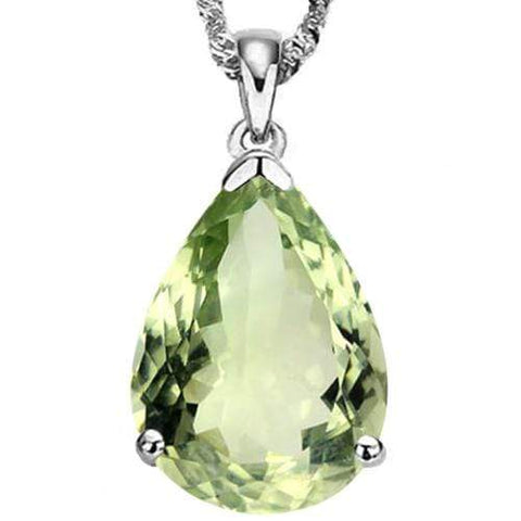 5.06 CT GREEN AMETHYST 10KT SOLID GOLD PENDANT - Wholesalekings.com