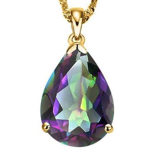 5.14 CT MYSTIC GEMSTONE 10KT SOLID GOLD PENDANT - Wholesalekings.com