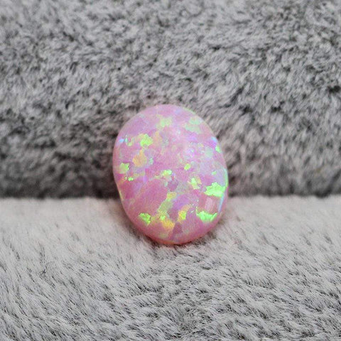 5x7MM Oval Created Pink  Opal - Wholesalekings.com