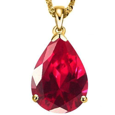 7.71 CT RUSSIAN RUBY 10KT SOLID GOLD PENDANT - Wholesalekings.com