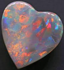 7MM  HEART CREATED RAINBOW OPAL LOOSE GEMSTONE - Wholesalekings.com