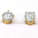 80 POINTS DIAMOND  STUD  EARRINGS IN10K SOLID YELLOW GOLD - CLARITY I1-I2 - Wholesalekings.com