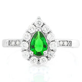 LOVELY ! CREATED EMERALD 925 STERLING SILVER HALO RING - Wholesalekings.com