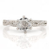 IDEAL ! 4/5 CARAT WHITE TOPAZ & DIAMOND 925 STERLING SILVER RING - Wholesalekings.com