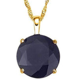 ALLURING 0.5 CARAT TW (1 PCS) GENUINE BLACK SAPPHIRE 10K SOLID YELLOW GOLD PENDANT - Wholesalekings.com