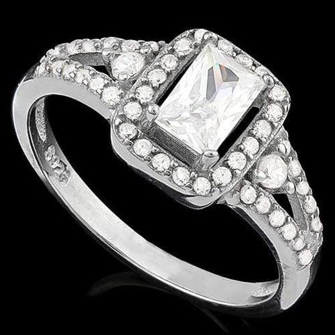 ALLURING !  5 1/3 CARAT (47 PCS) FLAWLESS CREATED DIAMOND   925 STERLING SILVER HALO RING - Wholesalekings.com