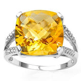 AMAZING 10.14 CARAT TW (21 PCS) CITRINE & GENUINE DIAMOND 10K SOLID WHITE GOLD R - Wholesalekings.com