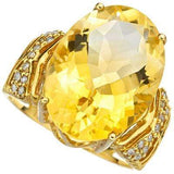 AMAZING 9.08 CARAT TW (23 PCS) CITRINE & GENUINE DIAMOND 10K SOLID YELLOW GOLD R - Wholesalekings.com