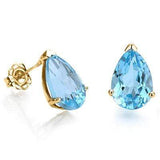 ASTONISHING 1 CARAT TW (2 PCS) BLUE TOPAZ 10K SOLID YELLOW GOLD EARRINGS - Wholesalekings.com