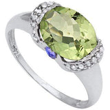 AWESOME 2.637 CARAT TW (5 PCS) GREEN AMETHYST & GENUINE TANZANITE PLATINUM OVER 0.925 STERLING SILVER RING - Wholesalekings.com