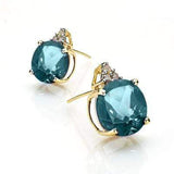 AWESOME 4.83 CT LONDON BLUE TOPAZ & 6 PCS WHITE DIAMOND 10K SOLID YELLOW GOLD EA - Wholesalekings.com