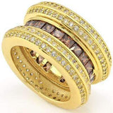 AWESOME 5.40 CT CREATED BROWN TOURMALINE & 160 PCS CREATED WHITE SAPPHIRE 18K YELLOW GOLD OVER STERLING SILVER RING - Wholesalekings.com