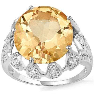 AWESOME 5.976 CARAT TW (69 PCS) CITRINE & GENUINE DIAMOND 10K SOLID WHITE GOLD R - Wholesalekings.com