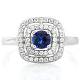 BEAUTEOUS ! 3/5 CARAT CREATED BLUE SAPPHIRE & 1/2 CARAT (52 PCS) FLAWLESS CREATE wholesalekings wholesale silver jewelry