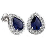 BEAUTIFUL 2.18 CT GENUINE BLACK SAPPHIRE & 32 PCS WHITE DIAMOND 10K SOLID WHITE - Wholesalekings.com