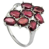 BEAUTIFUL 5.39 CT GARNET PLATINUM OVER 0.925 STERLING SILVER RING - Wholesalekings.com