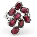 BEAUTIFUL 5.39 CT GARNET PLATINUM OVER 0.925 STERLING SILVER RING - Wholesalekings.com