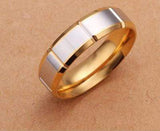 BEAUTIFUL HIGH POLISH YELLOW AND SILVER  PLATED BRASS RING - Wholesalekings.com