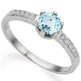 BRILLIANT 1.06 CARAT TW (3 PCS) BLUE TOPAZ & GENUINE DIAMOND PLATINUM OVER 0.925 STERLING SILVER RING - Wholesalekings.com