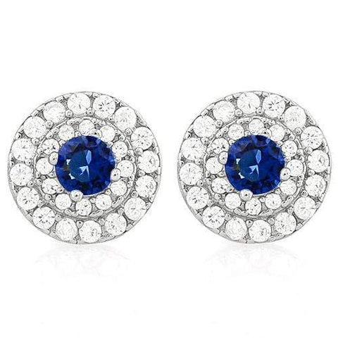 BRILLIANT 3/4 CARAT CREATED BLUE SAPPHIRE & 1/2 CARAT (56 PCS) FLAWLESS CREATED wholesalekings wholesale silver jewelry