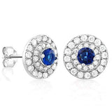 BRILLIANT 3/4 CARAT CREATED BLUE SAPPHIRE & 1/2 CARAT (56 PCS) FLAWLESS CREATED wholesalekings wholesale silver jewelry