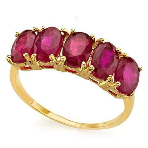 BRILLIANT !  3.40 CARAT AFRICAN RUBY 10KT SOLID GOLD BAND RING - Wholesalekings.com