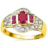 CAPTIVATING ! 4/5 CAART RUBY & 1/5 CARAT (20 PCS) DIAMOND 10KT SOLID GOLD RING - Wholesalekings.com