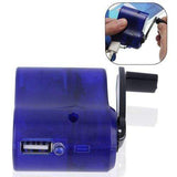 CCN New USB Travel Emergency Phone Charger Dynamo Hand Manual Charger Blue - Wholesalekings.com
